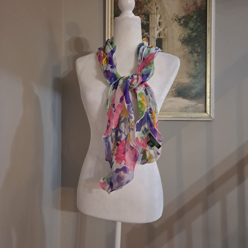 Ruffle Scarf Floral Thin